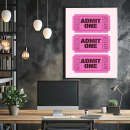 Vintage Admit One Tickets Poster for Pop Culture Enthusiasts PosterGoat