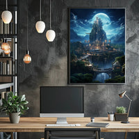 Enchanted Moonlit City Poster