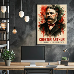 Chester Arthur Watercolor Art Print Presidential Poster