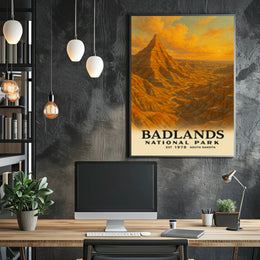 Badlands National Park Vintage Travel Poster Print