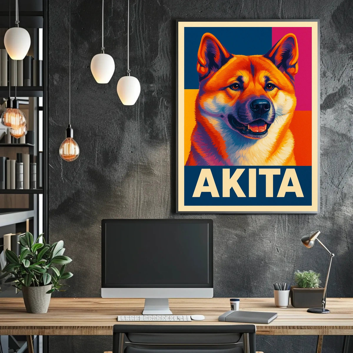 Akita Portrait Poster