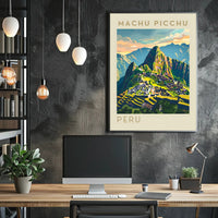 Machu Picchu Illustration Poster