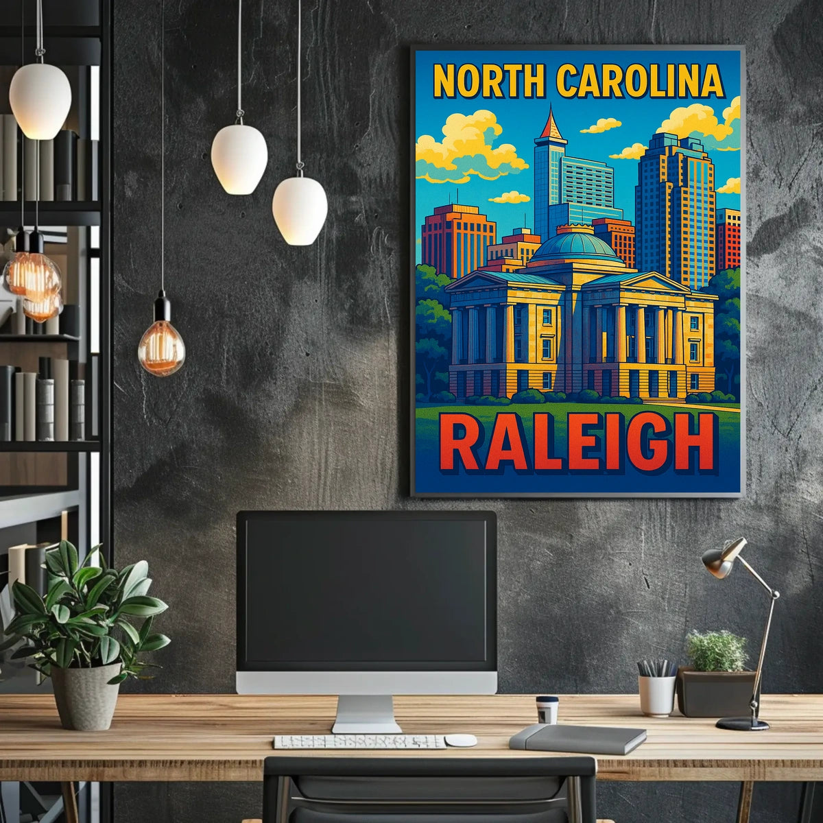 Raleigh, North Carolina Skyline Poster