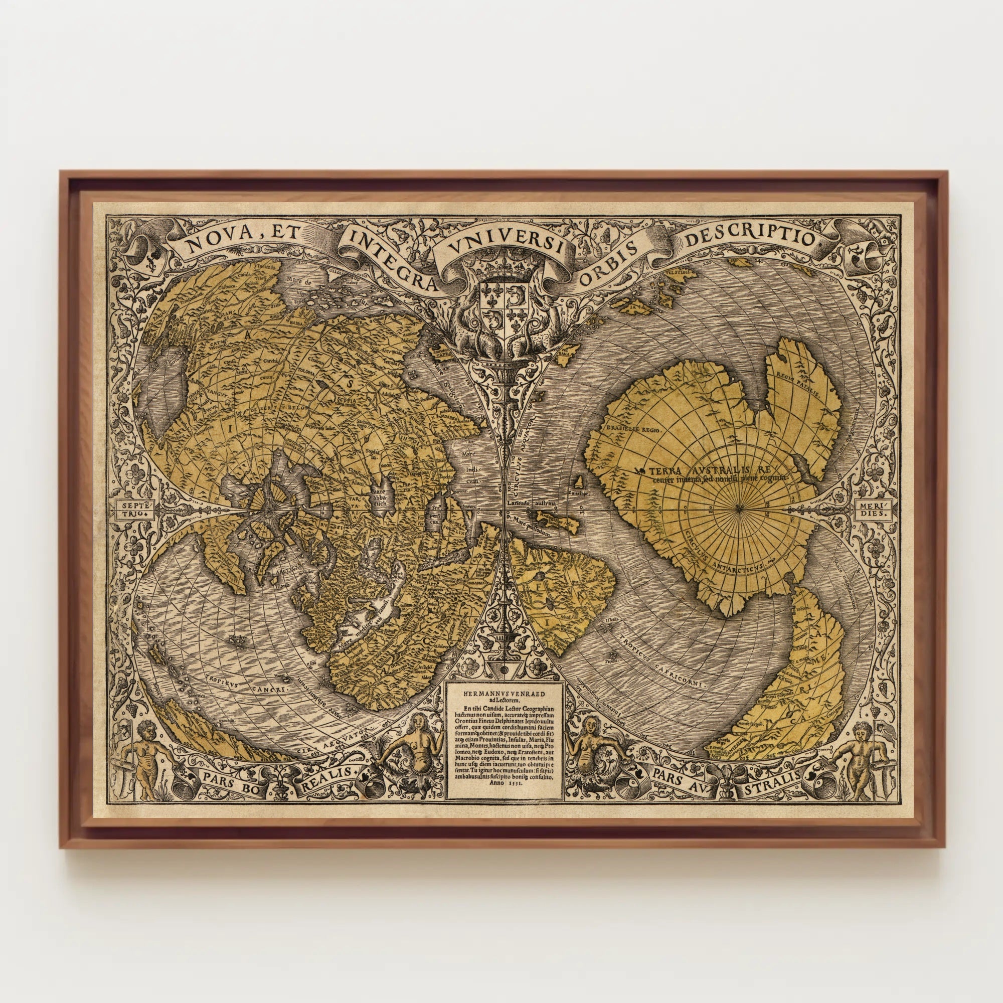 world map created by Oronce Fine in 1531 poster