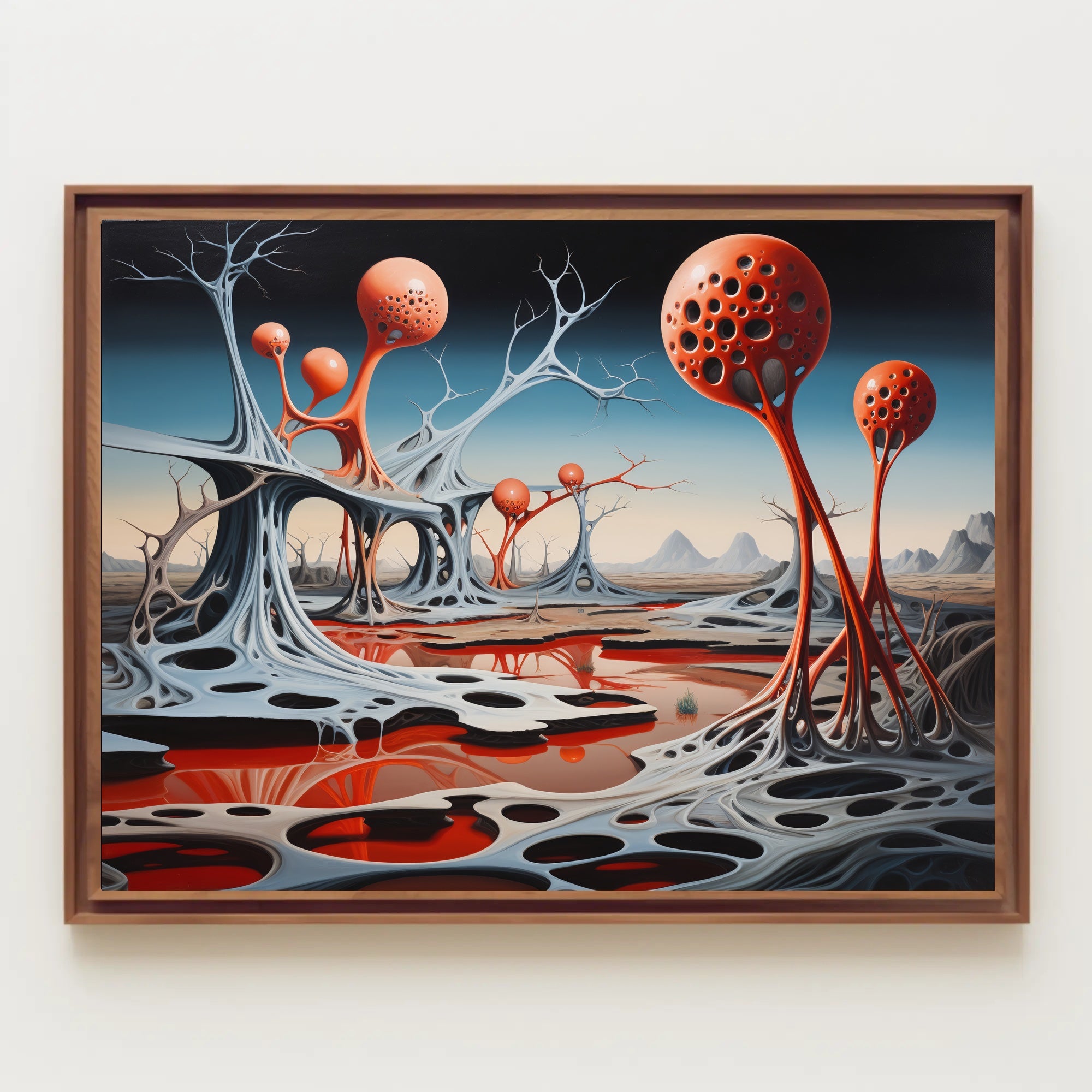 Alien Landscape with Surreal Structures Futuristic Sci-Fi Poster