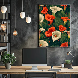 Vibrant Calla Lilies Wall Art Print