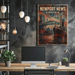 Newport News Virginia Coastal Cityscape Poster