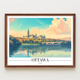 Ottawa Landscape Artistry with Historic Architecture Travel Poster