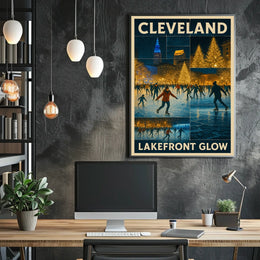 Cleveland Lakefront Glow Poster
