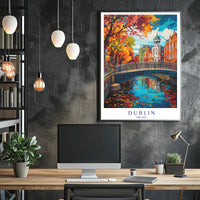 Dublin's Vibrant Bridge: European Charm Urban or Cityscape Poster PosterGoat