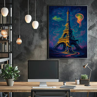 Eiffel Tower in Dreamlike Surrealism Artistic Poster