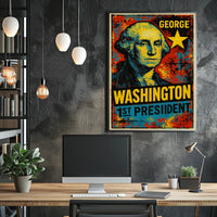 George Washington 1st President of the United States Graffiti Pop Art Poster