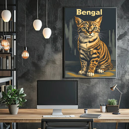 Bengal Cat Poster Digital Painting Artwork For Home Poster