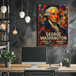 George Washington 1st President of the United States Glitch Hop Art Poster