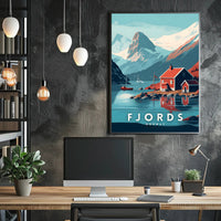 Norwegian Fjord Landscape Scenic Travel Poster