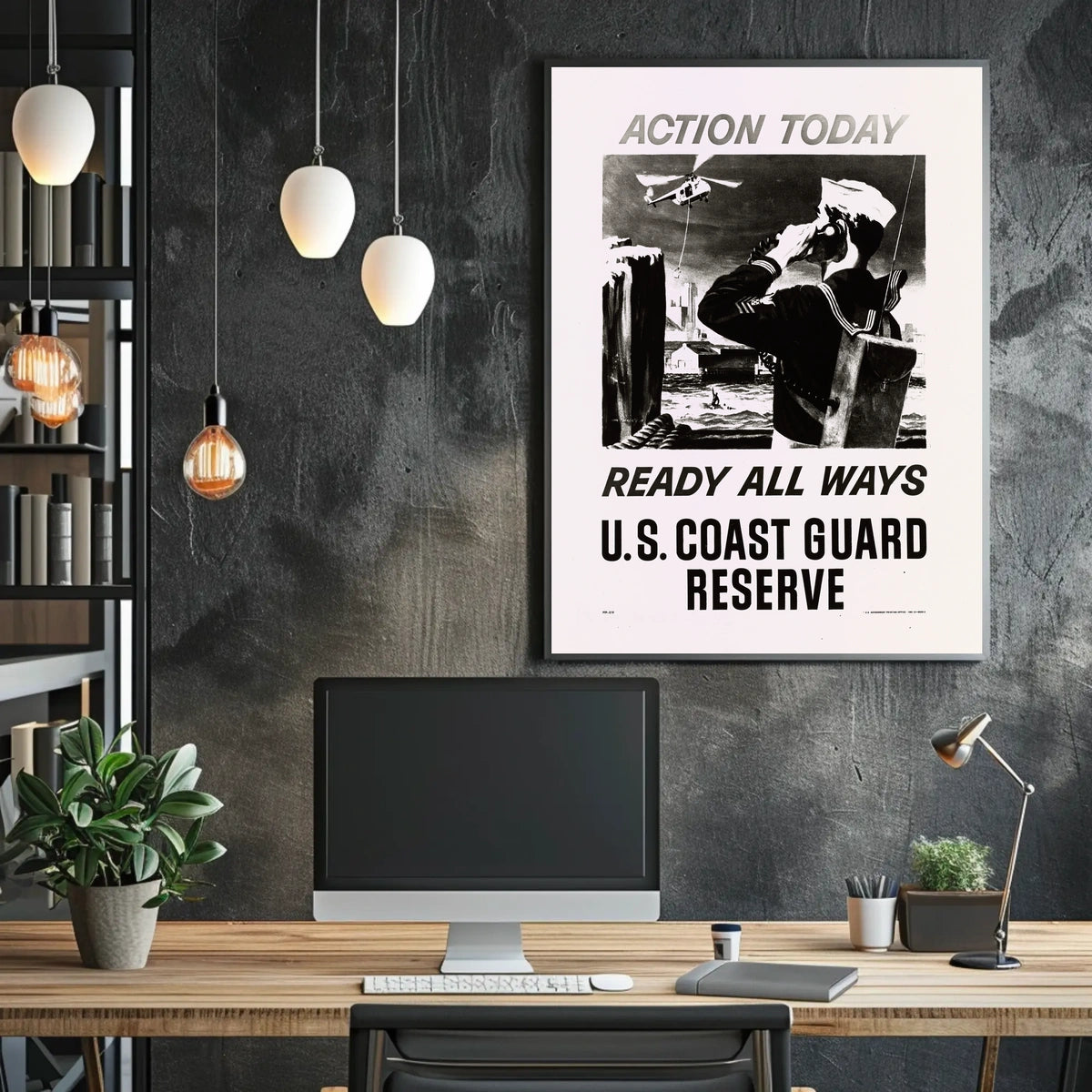 U.S. Coast Guard Reserve Vintage Military Recruitment Poster