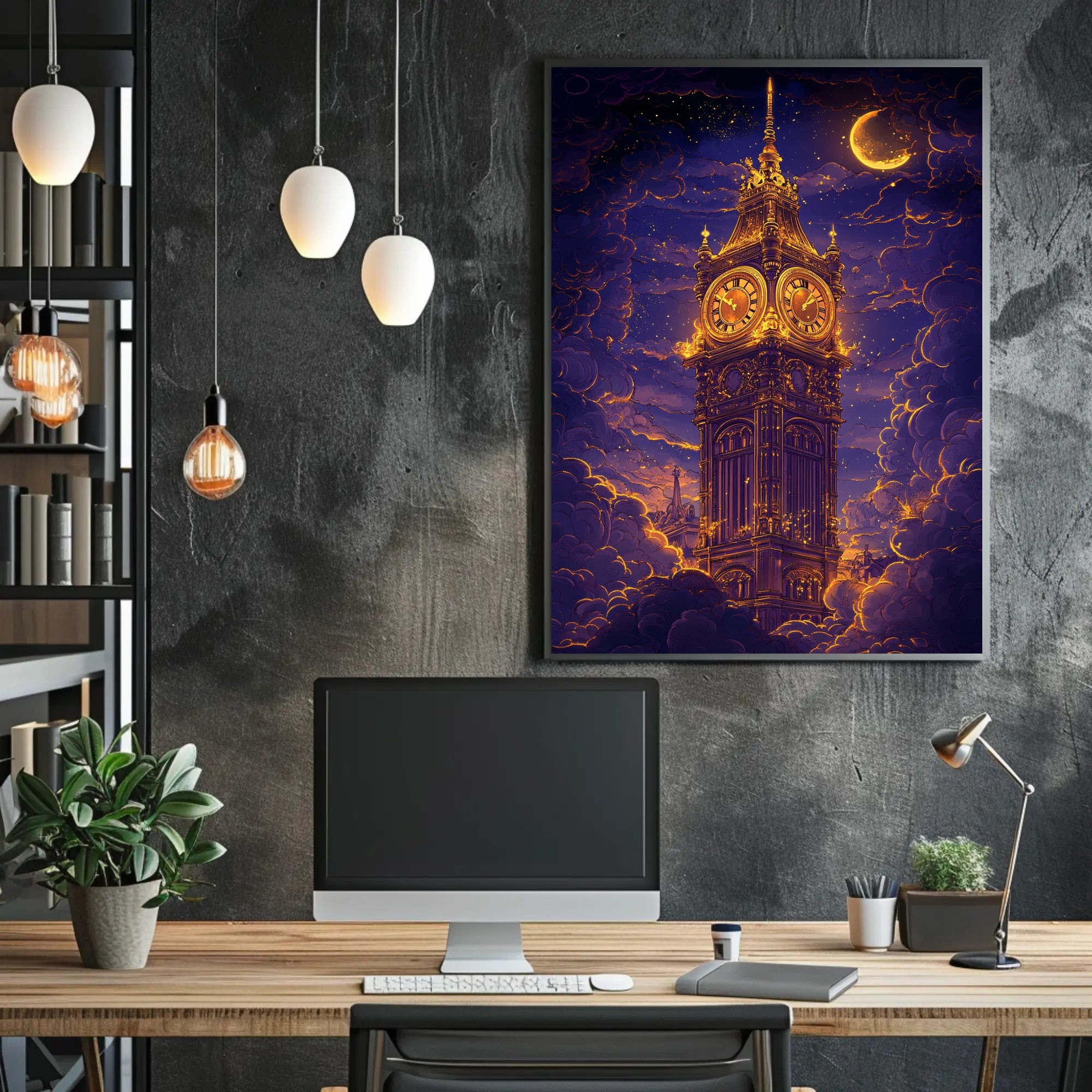 Big Ben Under a Dreamy Night Fantasy Poster