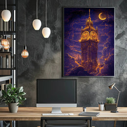 Big Ben Under a Dreamy Night Fantasy Poster