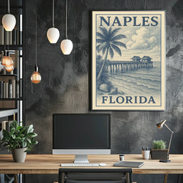 Naples Florida Coastal Poster Wall Art 18x24 Coastal Decor