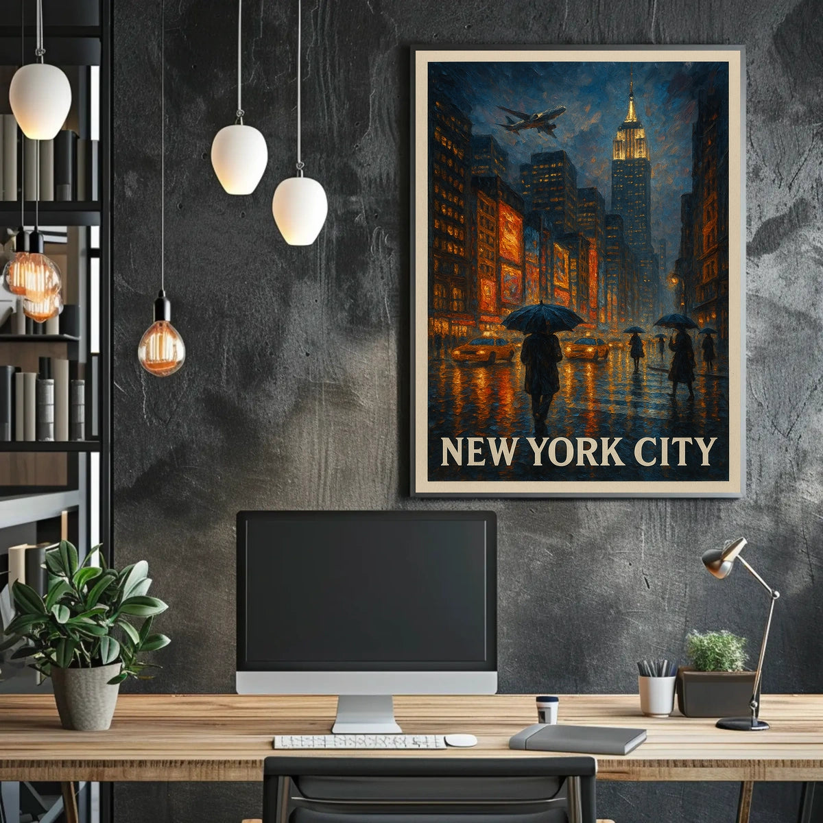 New York City A Rainy Evening Poster