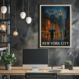 New York City A Rainy Evening Poster
