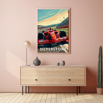 Silverstone Formula One Racing Travel Poster