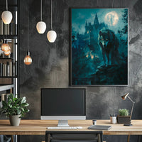 Moonlit Guardian Art Print Poster for Home Decor and Wanderlust Lovers PosterGoat