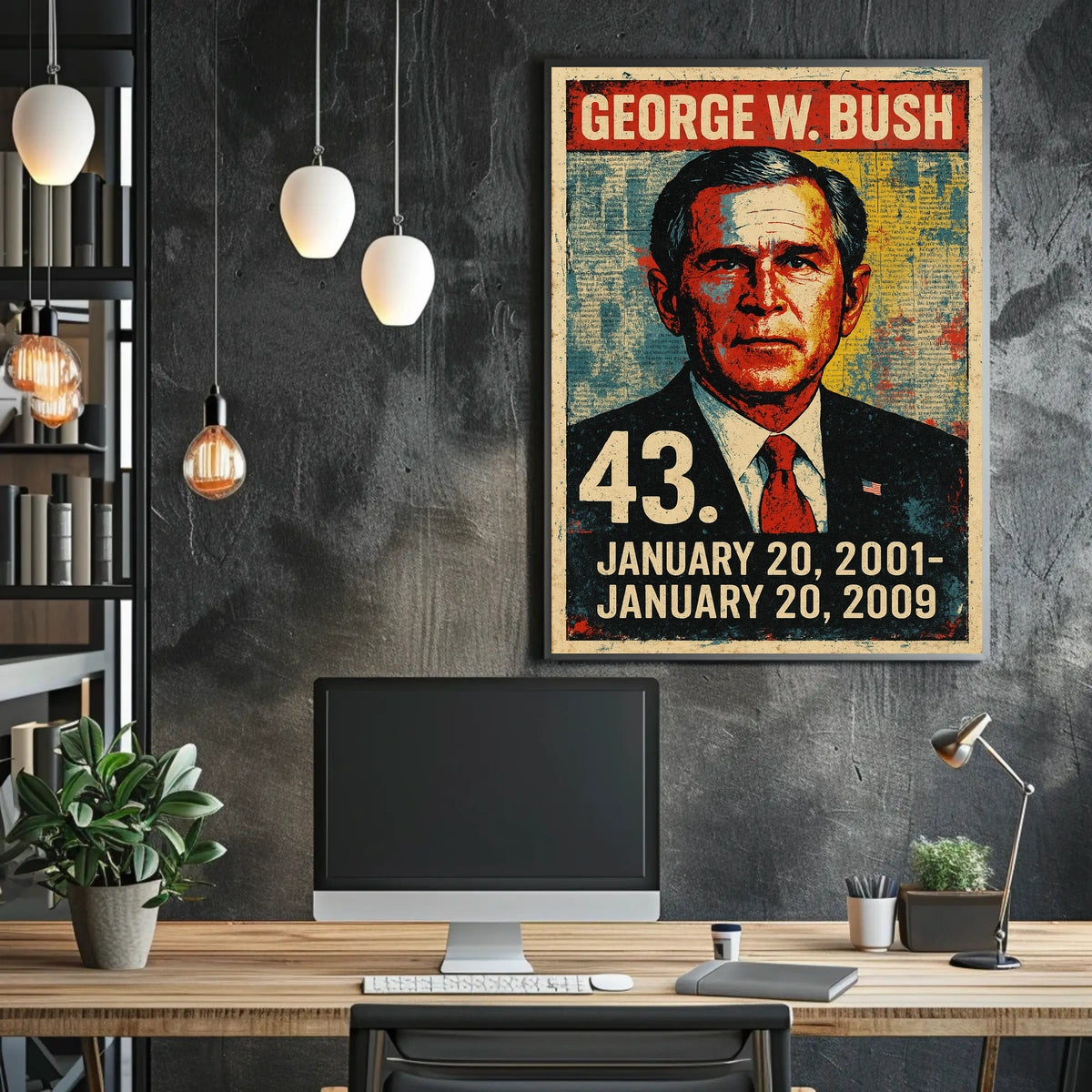 George W. Bush 43rd President of the United States Street Art Mashup Poster
