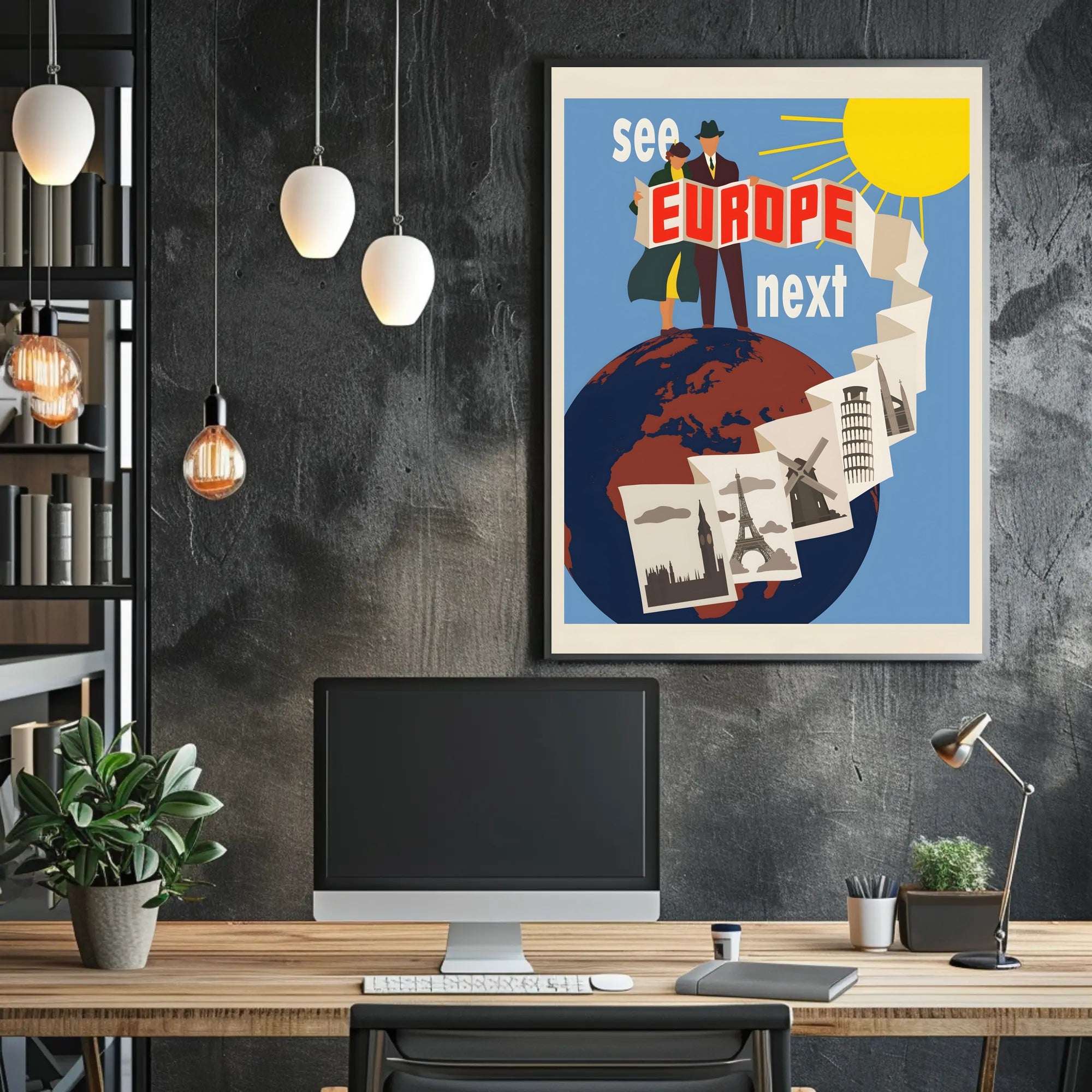 Retro European Adventure Unfolded: Travel Poster