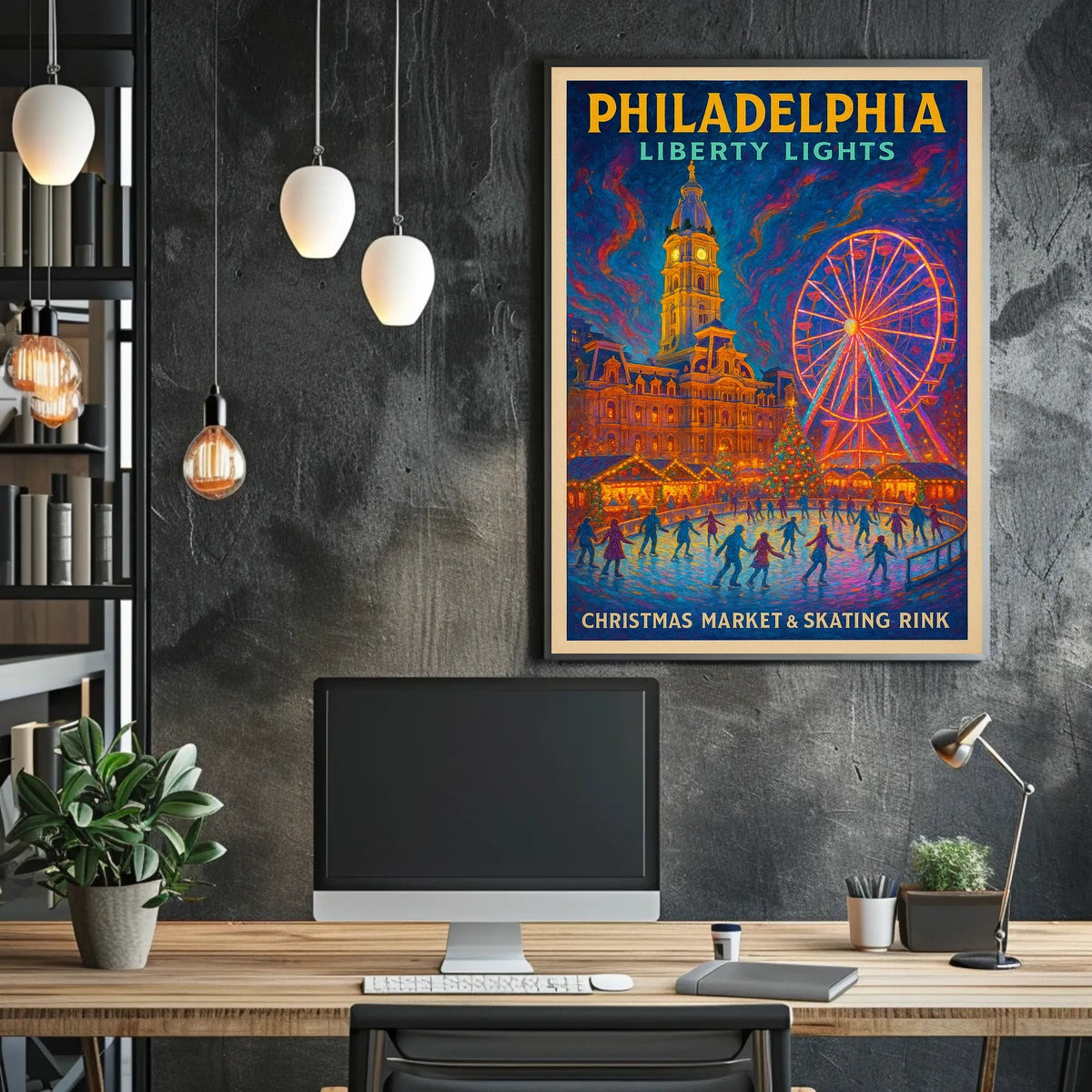 Philadelphia Liberty Lights Poster