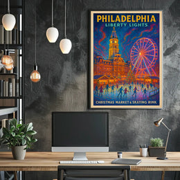 Philadelphia Liberty Lights Poster