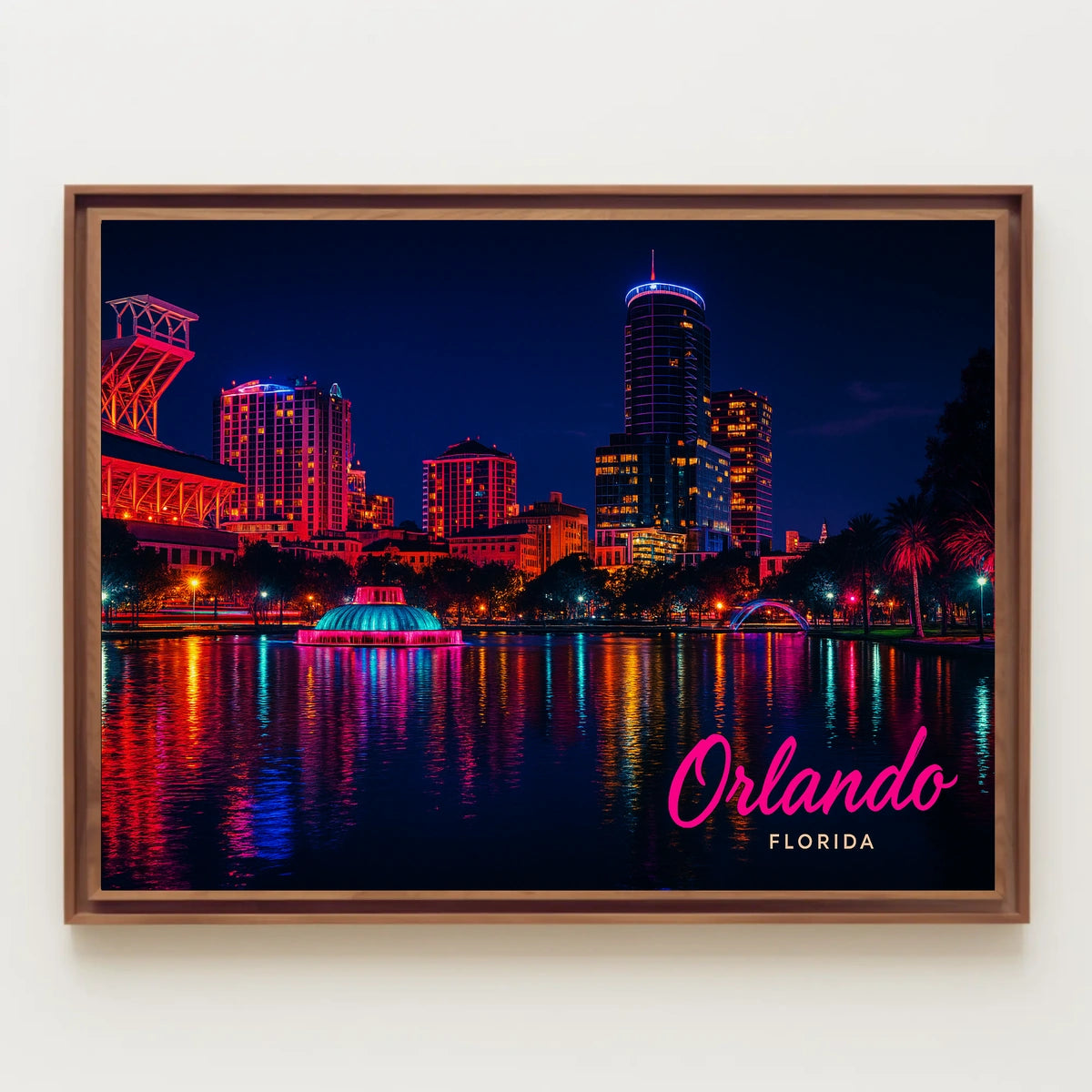 Orlando, Florida Night Lights Poster