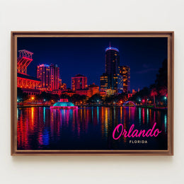 Orlando, Florida Night Lights Poster