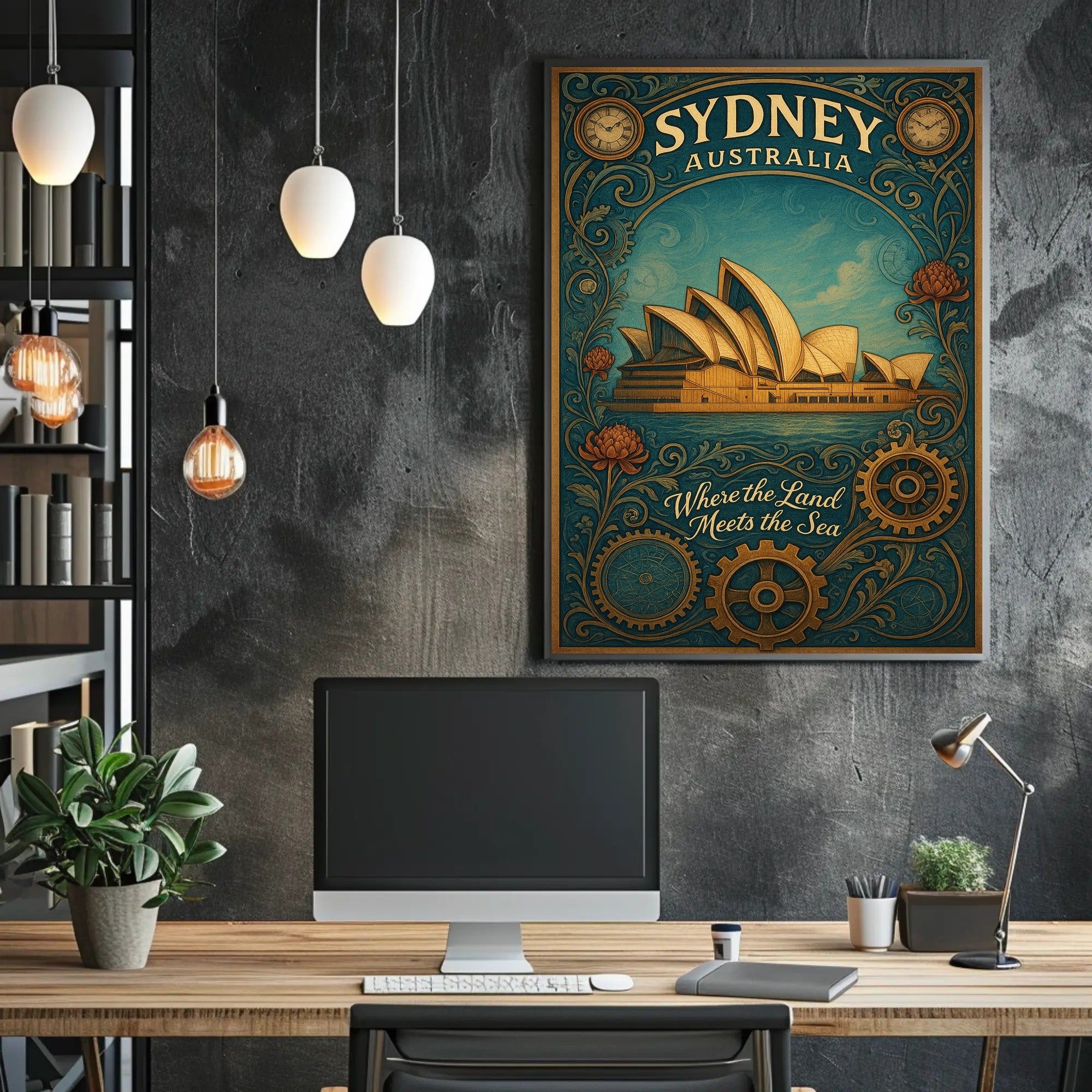 Sydney Coastal Poster Travel Wall Art Print