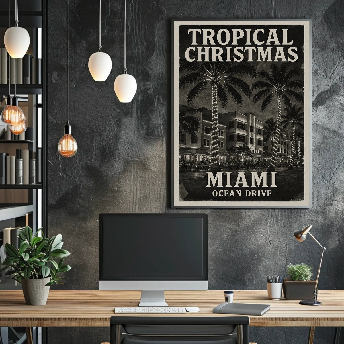 Tropical Christmas in Miami Poster
