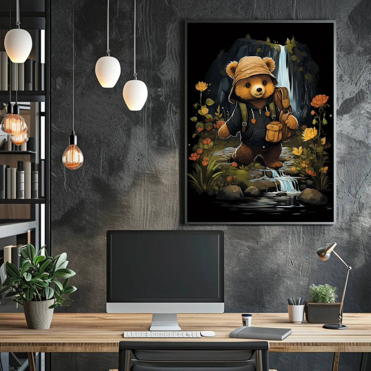 Adventurous Bear in Nature's Wonderland Animal Poster