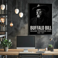 Buffalo Bill Monochrome Portrait for Cultural Heritage Poster