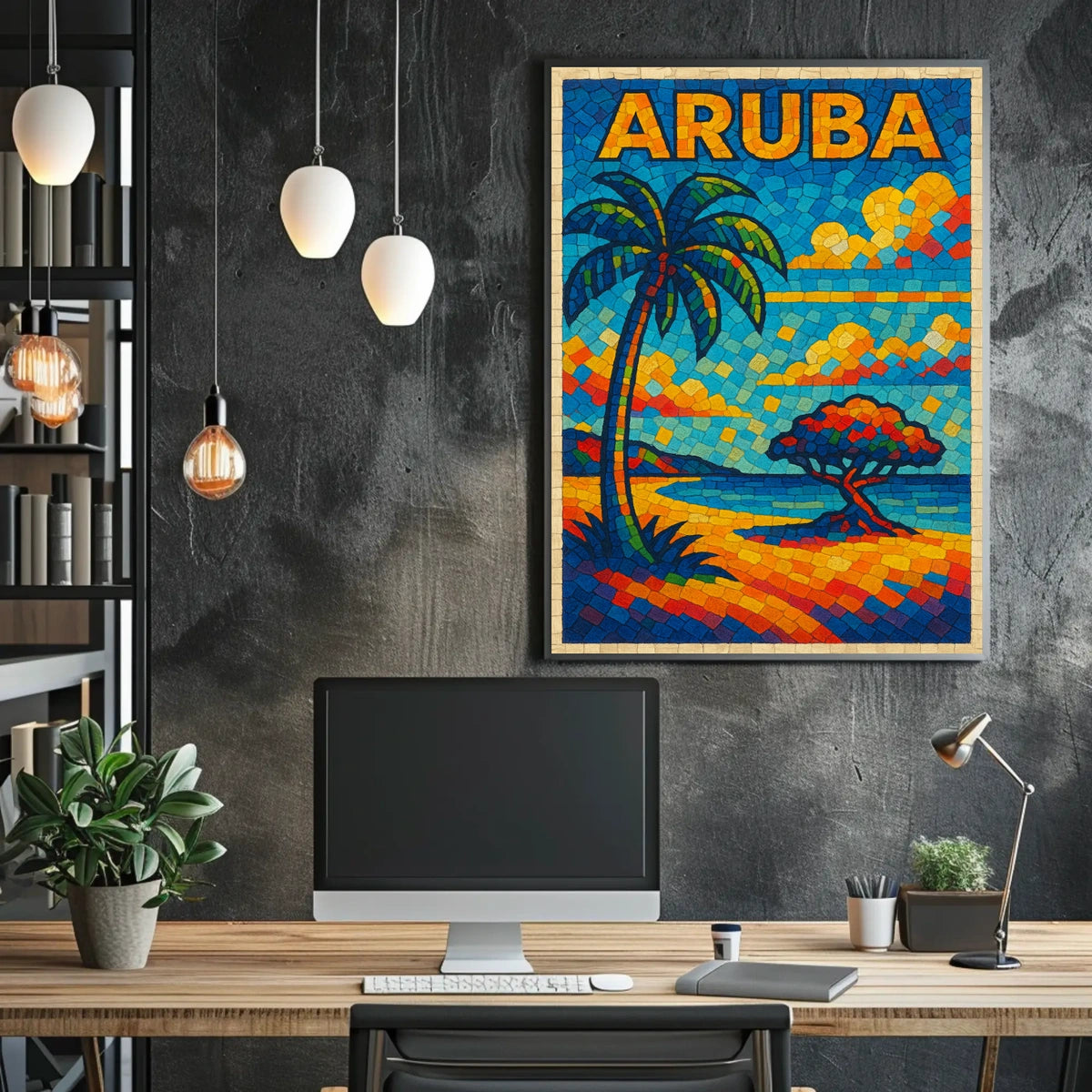 Aruba Mosaic Art Poster