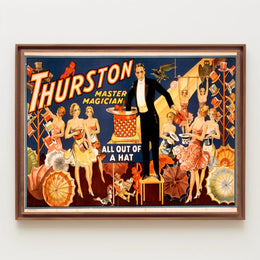 Thurston Master Magician Vintage Magic Show Artistic Poster