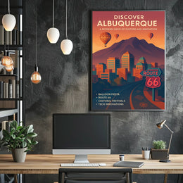 Albuquerque Cultural Hub Culture Innovation Hot Air Balloons Poster