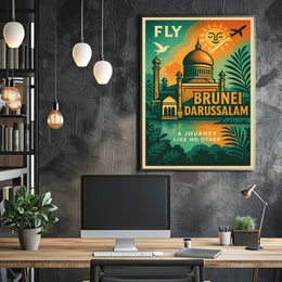 Fly to Brunei Darussalam Poster