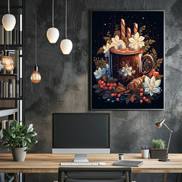 Cozy Holiday Beverage Art Print - Abstract or Artistic Poster