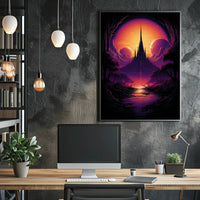 Epic Fantasy Castle in Surreal Cosmic Landscape