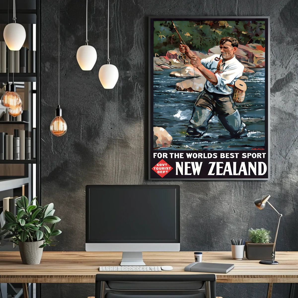 New Zealand Fishing Adventure Poster