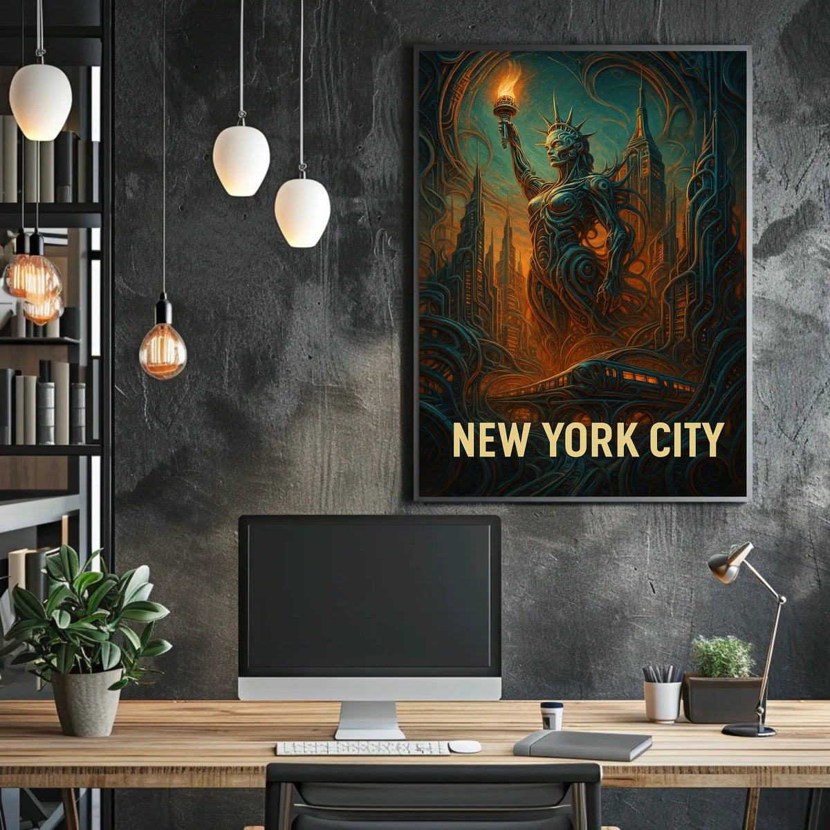 New York City Futuristic Vision Poster