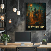 New York City Futuristic Vision Poster