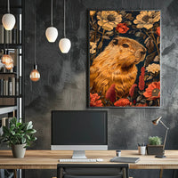 Capybara in Bloom Wall Art Print