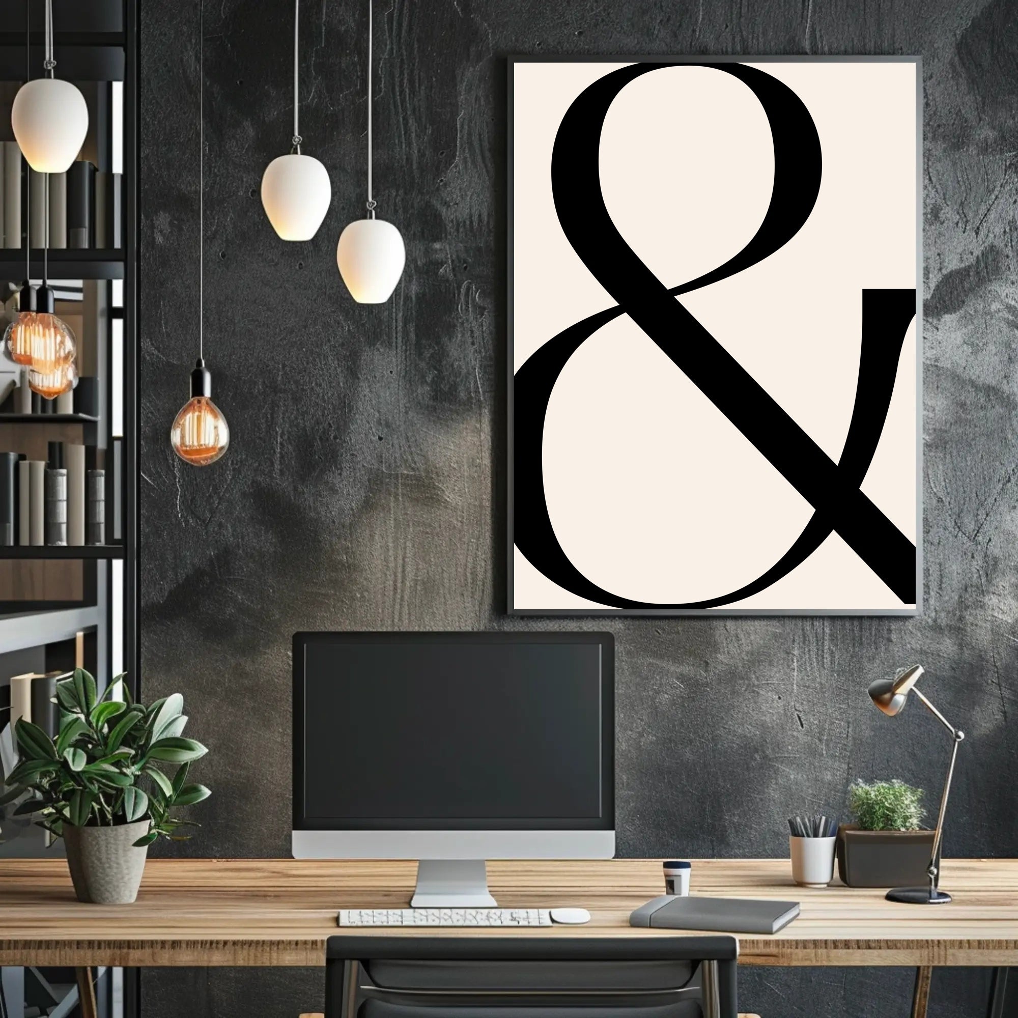 Stylized Ampersand Minimalist Artistic Poster PosterGoat