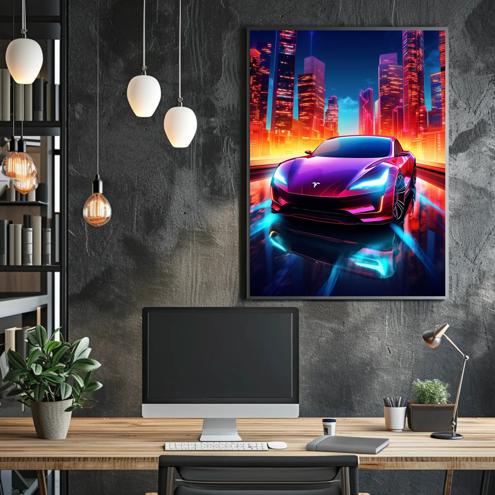Futuristic Electric Elegance Poster PosterGoat