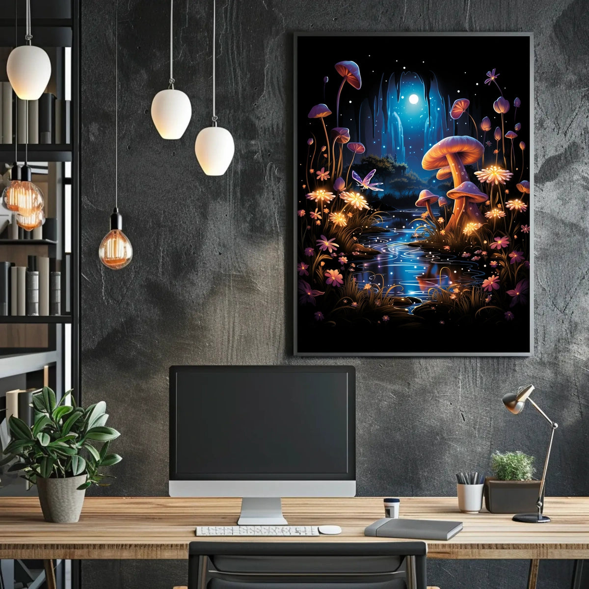Enchanted Moonlit Garden Poster